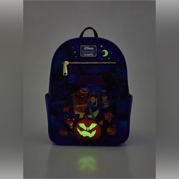 Loungefly Disney Lilo & Stitch Trick or Treating Glow-in-the-Dark Mini Backpack - Picture 2 of 6